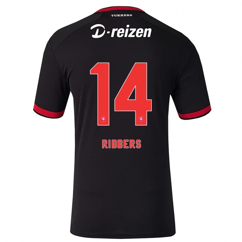 גברים Jort Ribbers #14 אדום לבן שחור הרחק ג'רזי 2026/27 חולצה קצרה