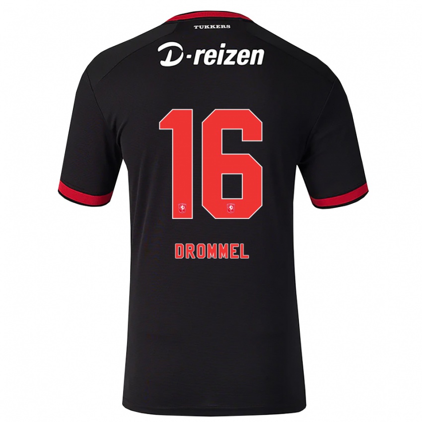 גברים Joël Drommel #16 אדום לבן שחור הרחק ג'רזי 2026/27 חולצה קצרה