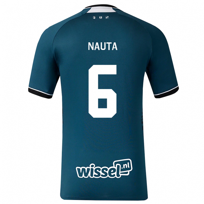 גברים Ties Nauta #6 אפור כהה לבן הרחק ג'רזי 2026/27 חולצה קצרה