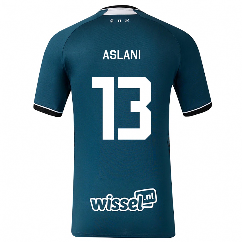 גברים Abdullah Aslani #13 אפור כהה לבן הרחק ג'רזי 2026/27 חולצה קצרה