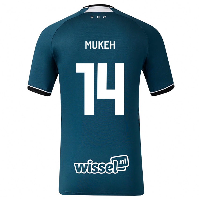 גברים Joshua Mukeh #14 אפור כהה לבן הרחק ג'רזי 2026/27 חולצה קצרה