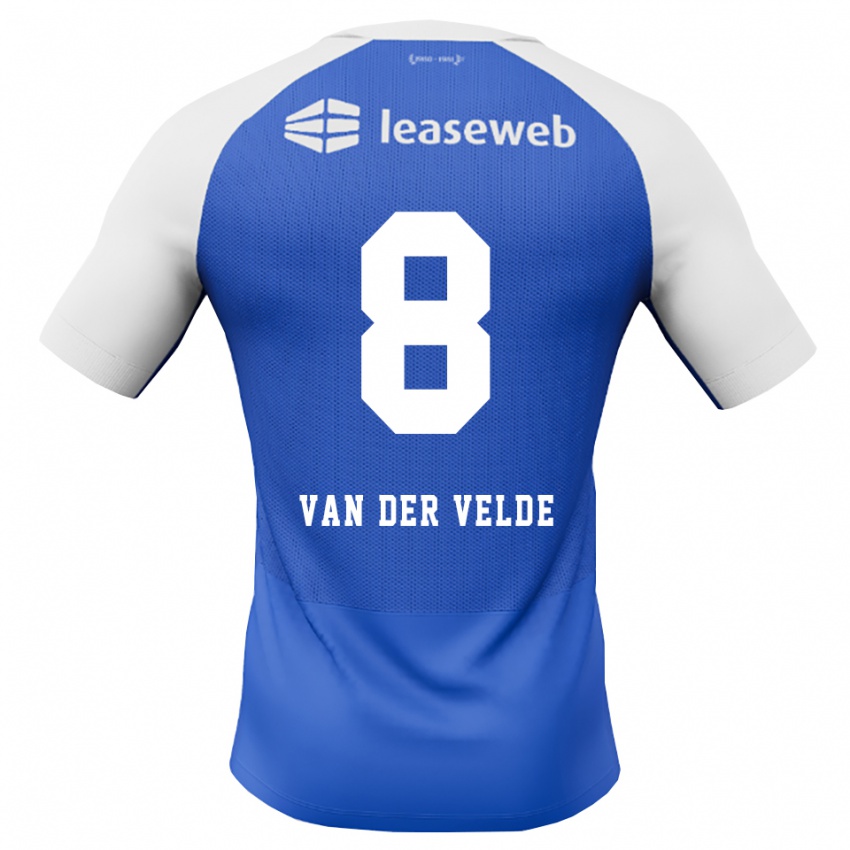 גברים Yordi Van Der Velde #8 כחול דודוד אדום לבן הרחק ג'רזי 2026/27 חולצה קצרה