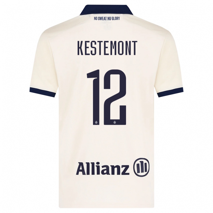 גברים Thibeau Kestemont #12 בז' שחור הרחק ג'רזי 2026/27 חולצה קצרה