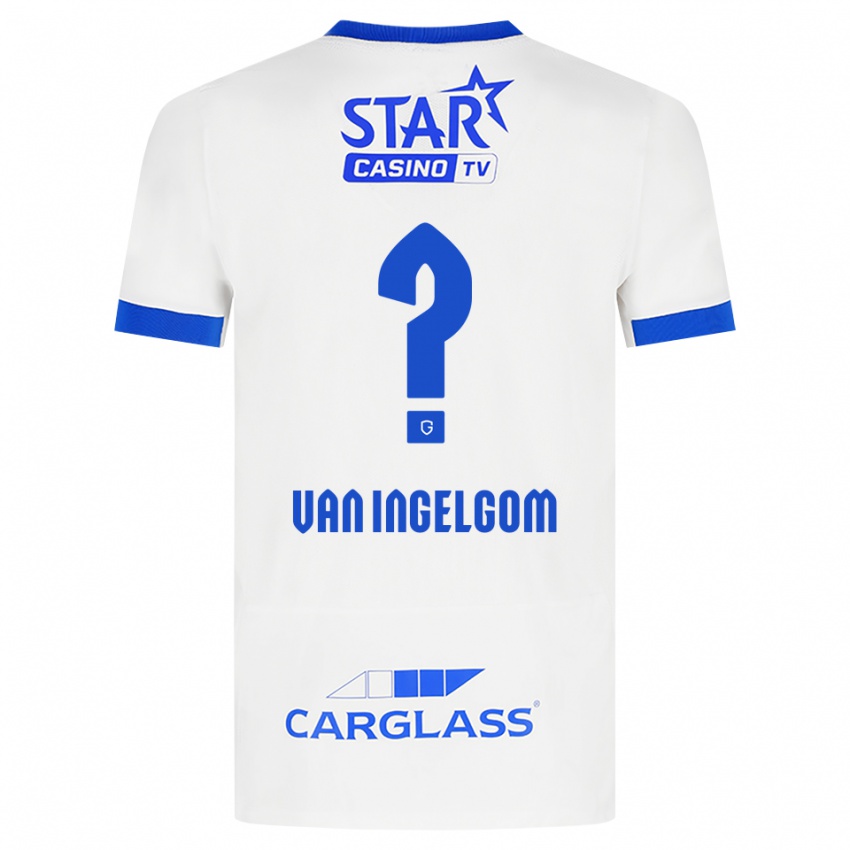 גברים Tijn Van Ingelgom #0 לבן כחול הרחק ג'רזי 2026/27 חולצה קצרה