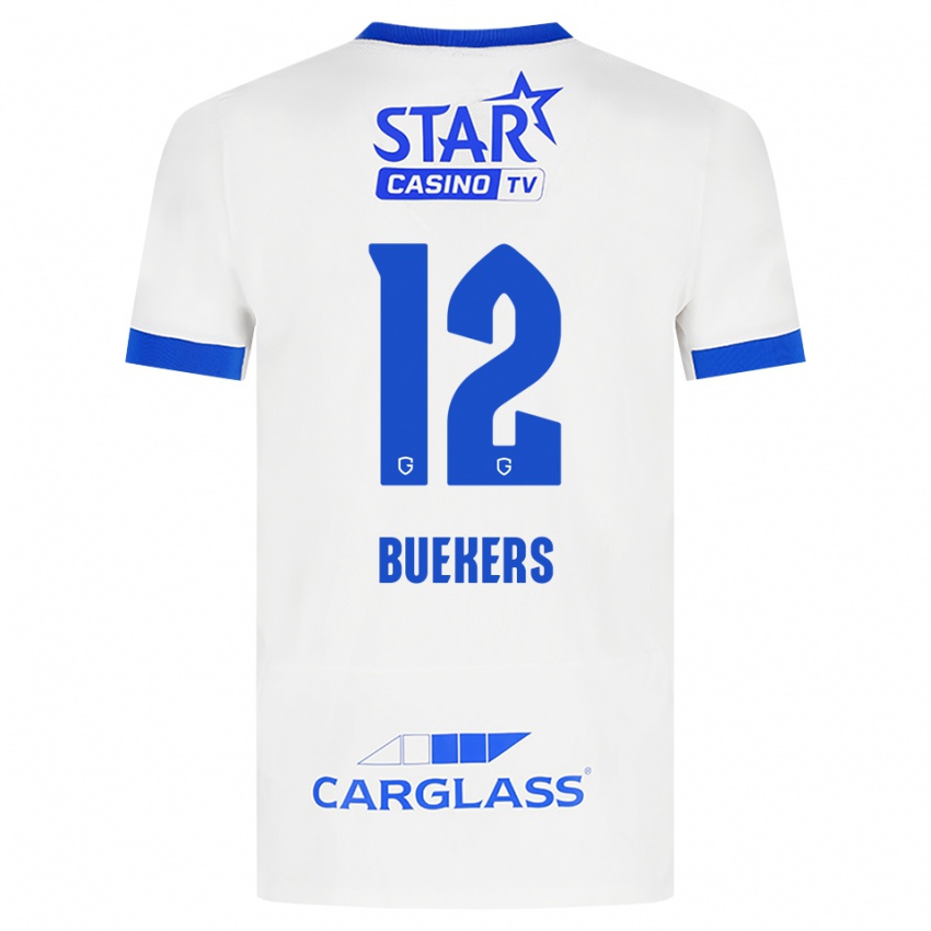 גברים Maxime Buekers #12 לבן כחול הרחק ג'רזי 2026/27 חולצה קצרה