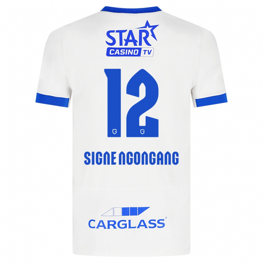 גברים Yannick Signe Ngongang #12 לבן כחול הרחק ג'רזי 2026/27 חולצה קצרה