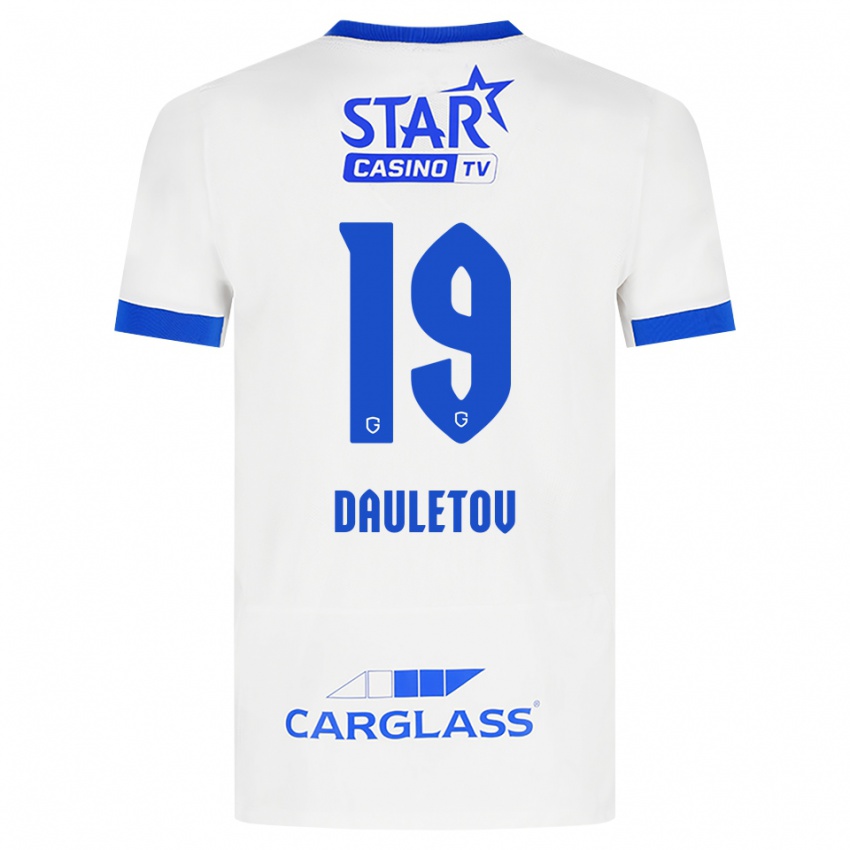גברים Shakhmurat Dauletov #19 לבן כחול הרחק ג'רזי 2026/27 חולצה קצרה