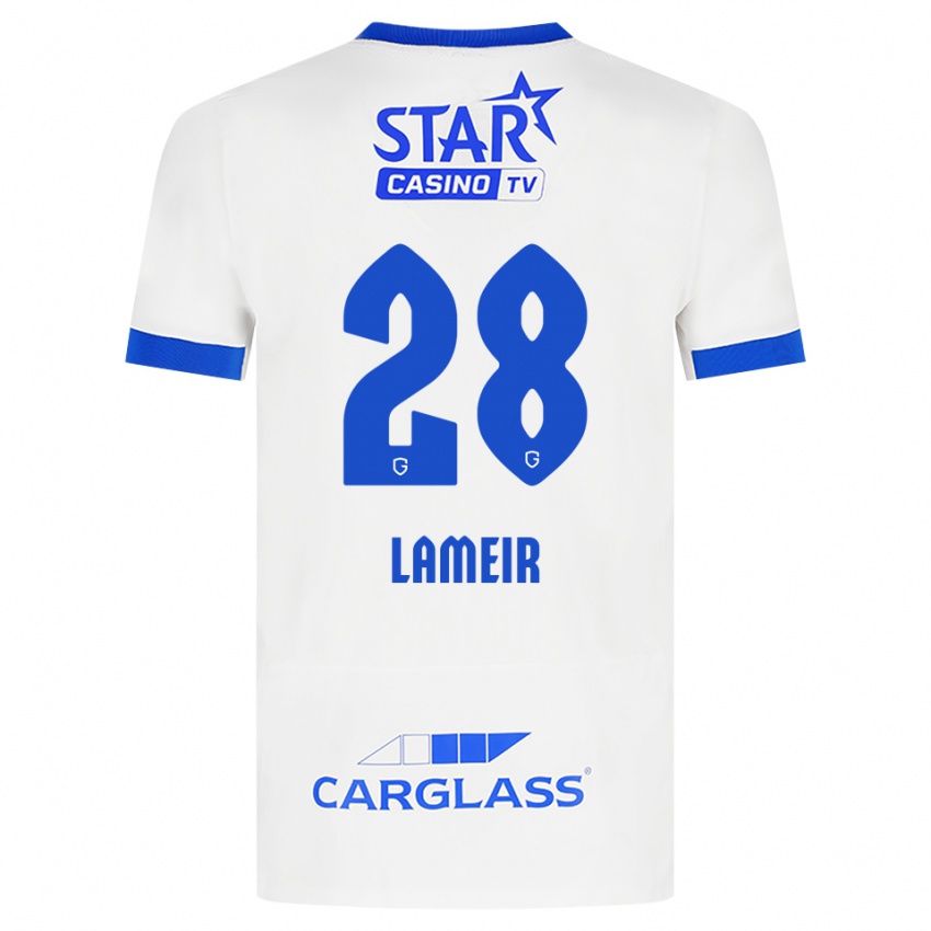 גברים Tess Lameir #28 לבן כחול הרחק ג'רזי 2026/27 חולצה קצרה