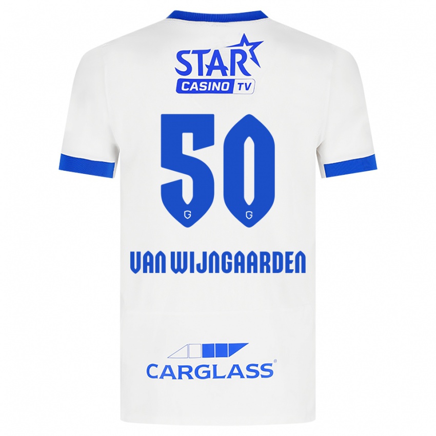 גברים Maren Van Wijngaarden #50 לבן כחול הרחק ג'רזי 2026/27 חולצה קצרה
