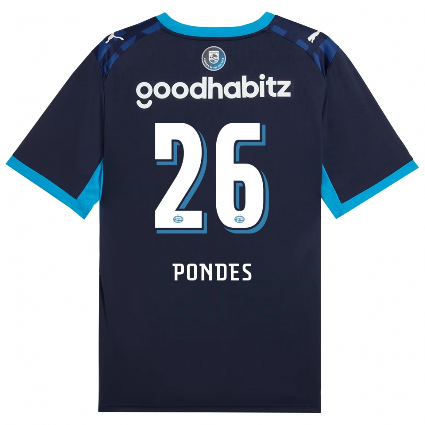 גברים Moon Pondes #26 כחול דודוד כחול רויאל ג'רזי קיט שלישי 2026/27 חולצה קצרה