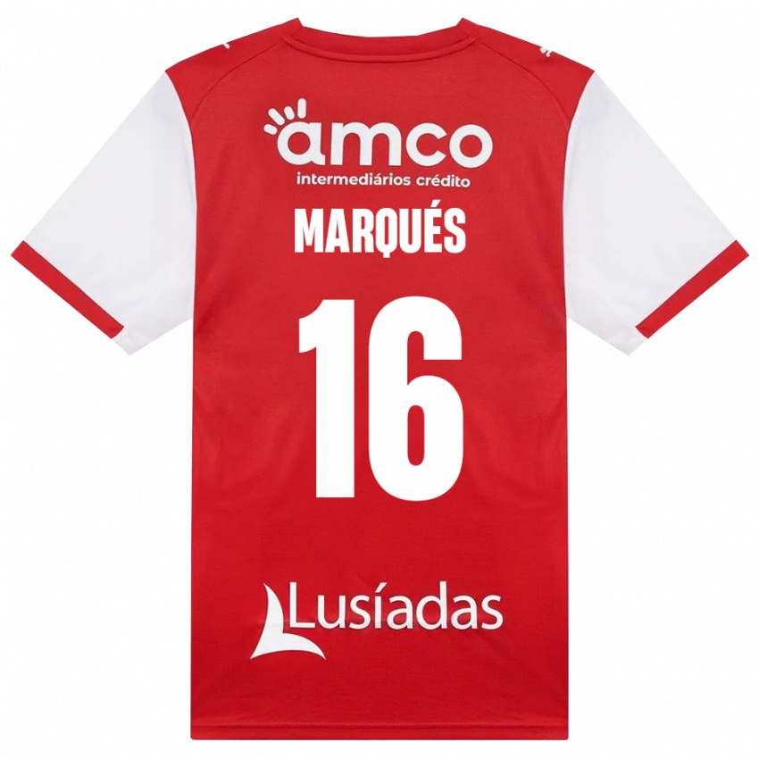 גברים Tomy Marqués #16 לבן אדום שחור ג'רזי ביתית 2026/27 חולצה קצרה