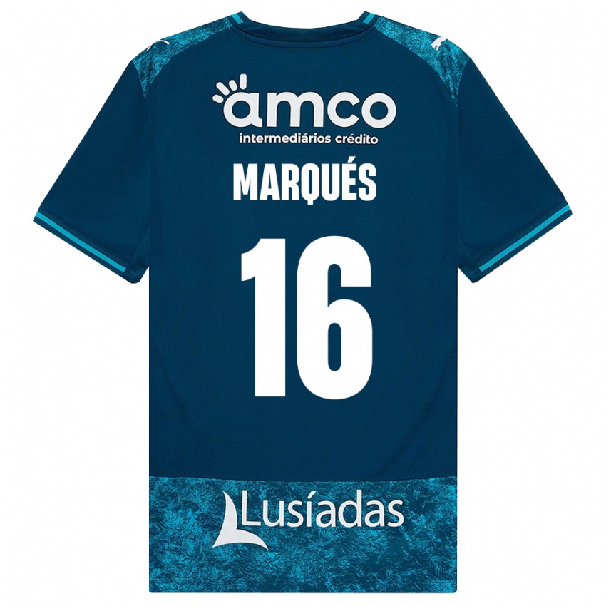 גברים Tomy Marqués #16 אפור כהה טורקיז בינוני הרחק ג'רזי 2026/27 חולצה קצרה