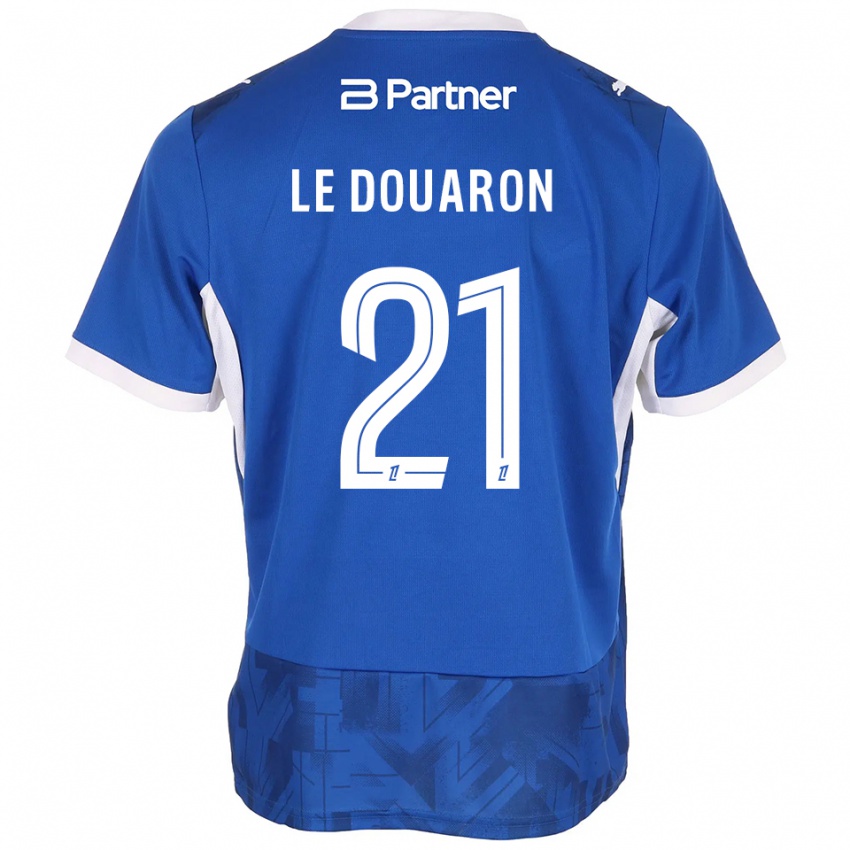 גברים Jérémy Le Douaron #21 כחול בינוני לבן ג'רזי ביתית 2026/27 חולצה קצרה