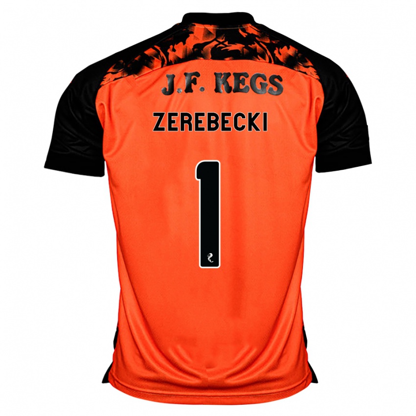 נשים Kuba Zerebecki #1 כתום שחור לבן ג'רזי ביתית 2026/27 חולצה קצרה