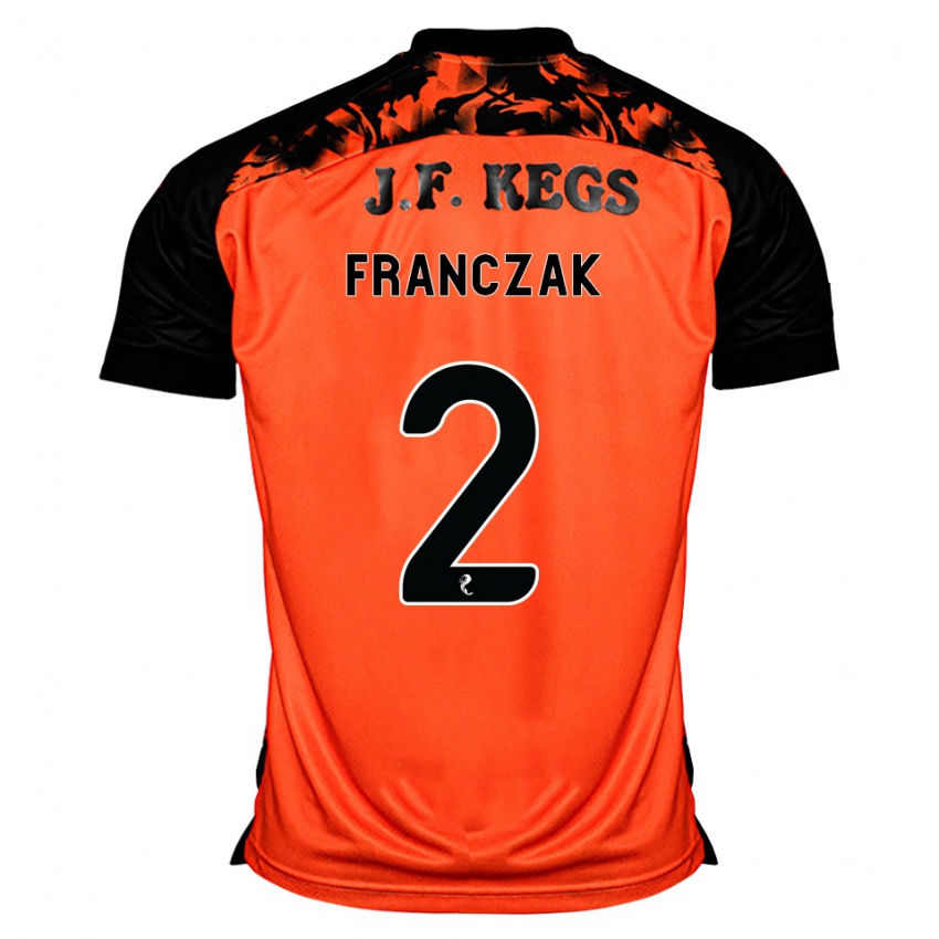 נשים Emil Franczak #2 כתום שחור לבן ג'רזי ביתית 2026/27 חולצה קצרה