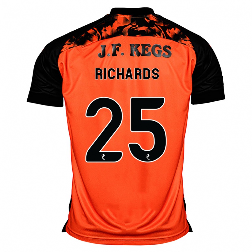 נשים Dave Richards #25 כתום שחור לבן ג'רזי ביתית 2026/27 חולצה קצרה