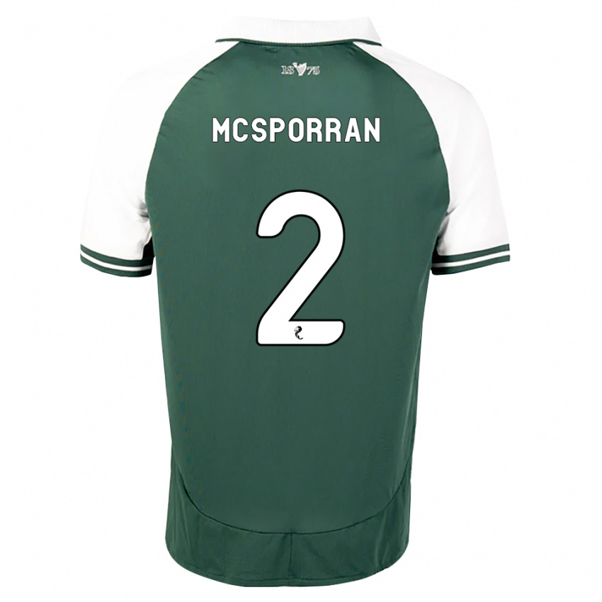 נשים Arran Mcsporran #2 ירוק ים לבן ג'רזי ביתית 2026/27 חולצה קצרה