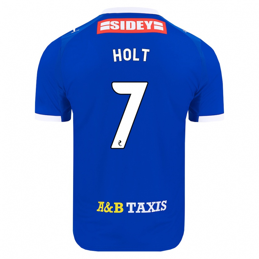 נשים Jason Holt #7 כחול אדום צהוב ג'רזי ביתית 2026/27 חולצה קצרה