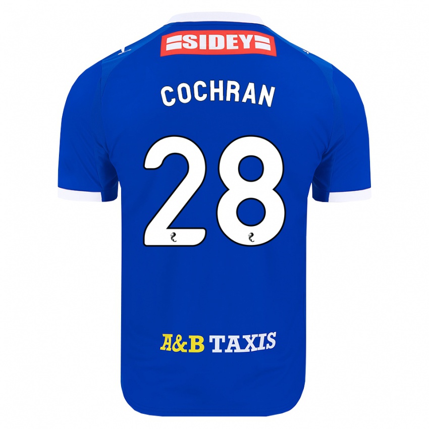נשים Bobby Cochran #28 כחול אדום צהוב ג'רזי ביתית 2026/27 חולצה קצרה