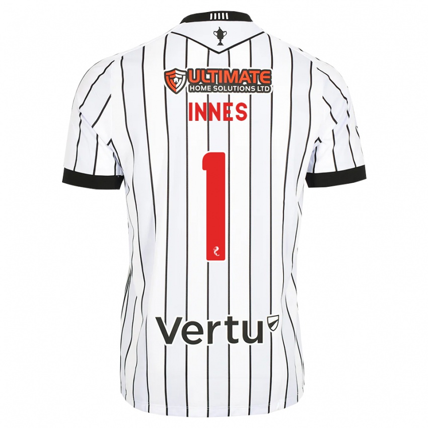 נשים Charlie Innes #1 לבן שחור אדום ג'רזי ביתית 2026/27 חולצה קצרה