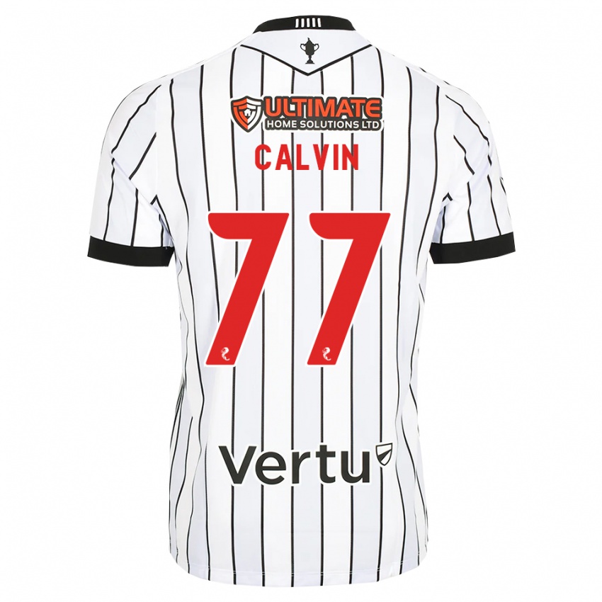 נשים Jalmaro Calvin #77 לבן שחור אדום ג'רזי ביתית 2026/27 חולצה קצרה