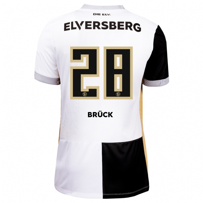 נשים Florian Brück #28 שחור לבן חום ג'רזי ביתית 2026/27 חולצה קצרה