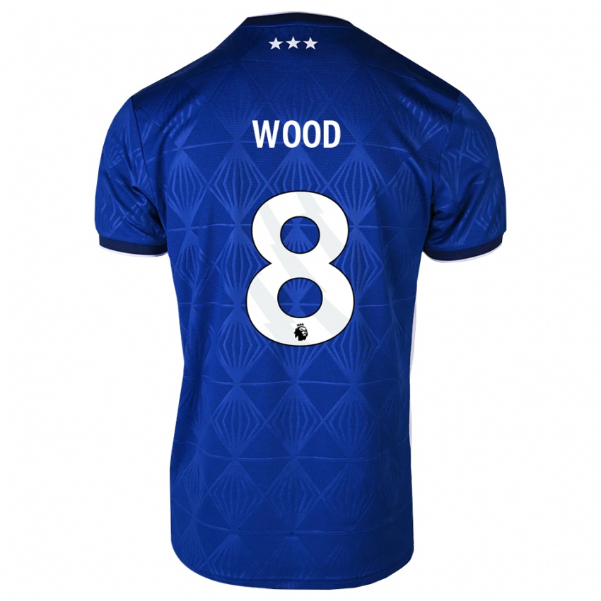 נשים Charlie Wood #8 כחול בינוני לבן אדום ג'רזי ביתית 2026/27 חולצה קצרה