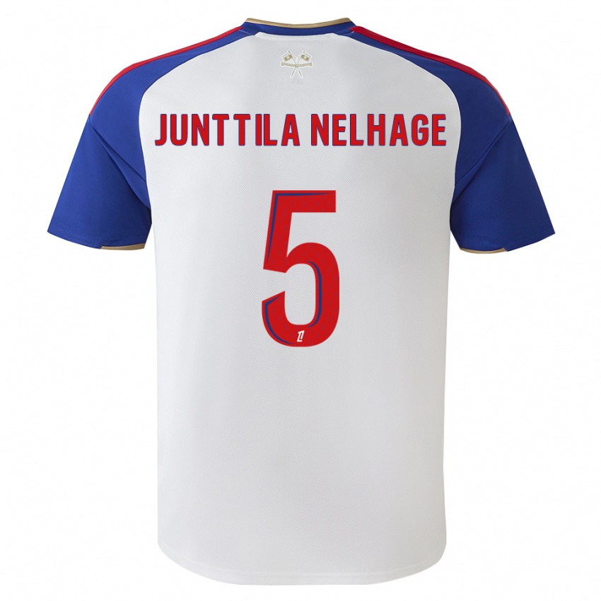 נשים Elma Junttila Nelhage #5 כחול מלכותי אדום לבן ג'רזי ביתית 2026/27 חולצה קצרה