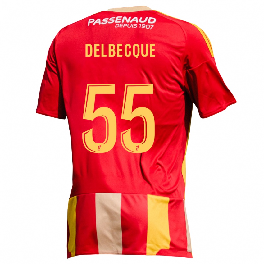 נשים Augustin Delbecque #55 צהוב אדום ירוק ג'רזי ביתית 2026/27 חולצה קצרה