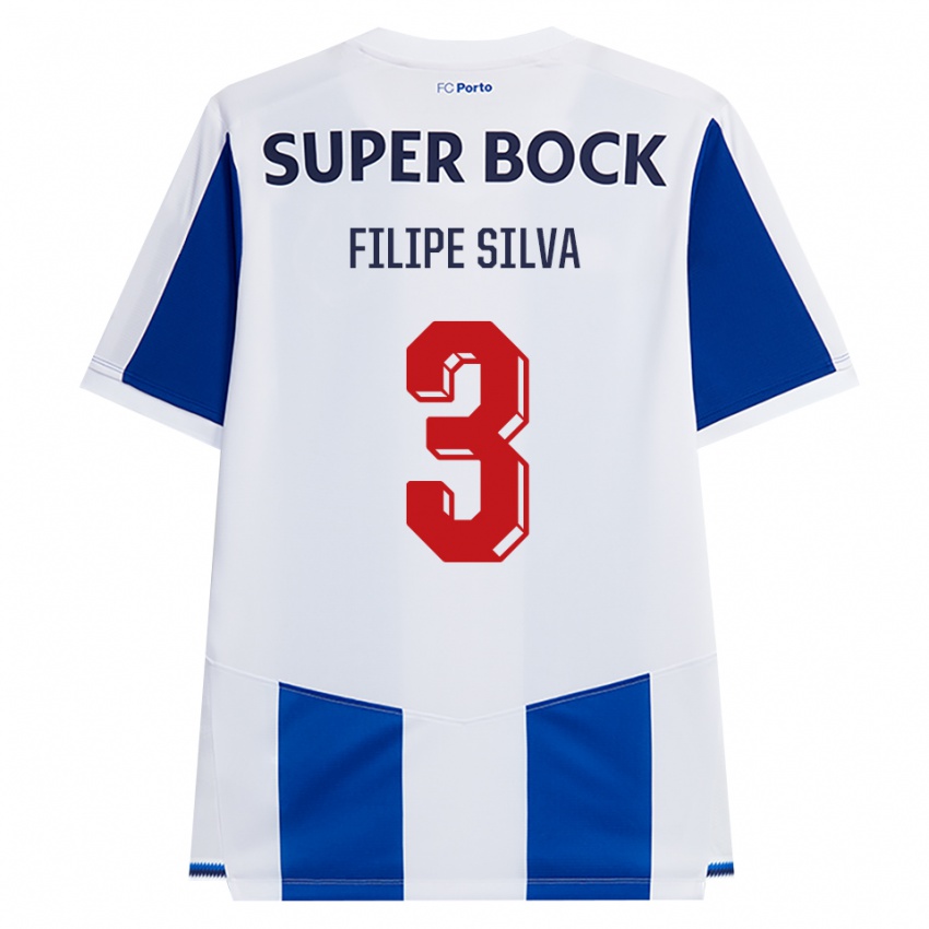 נשים Filipe Silva #3 כחול לבן אדום ג'רזי ביתית 2026/27 חולצה קצרה