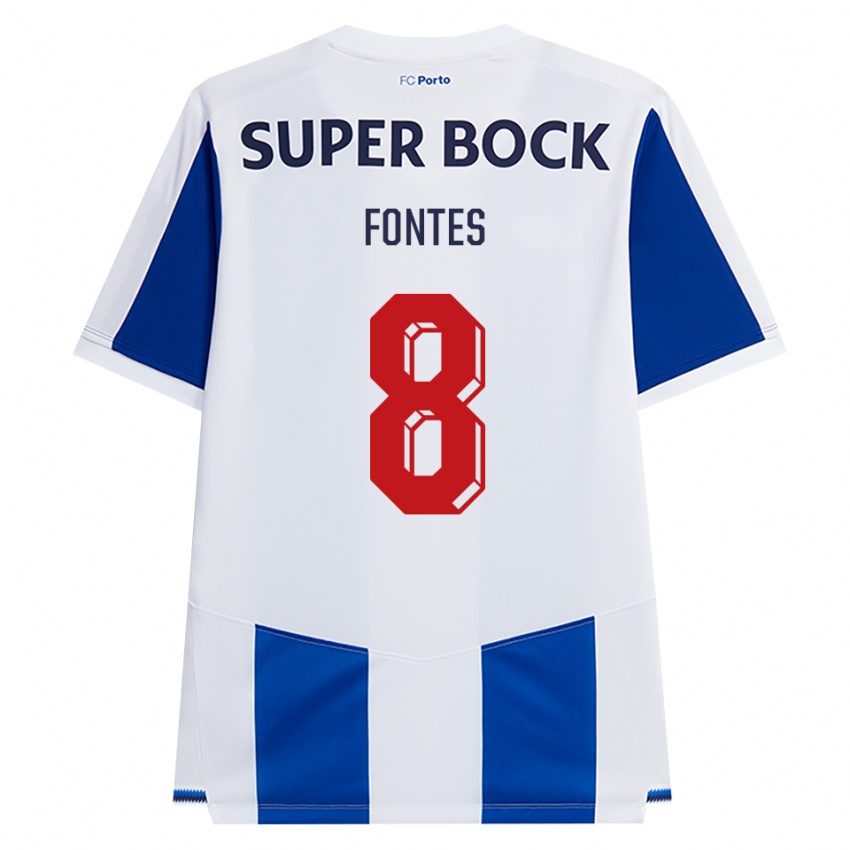 נשים Goncalo Fontes #8 כחול לבן אדום ג'רזי ביתית 2026/27 חולצה קצרה