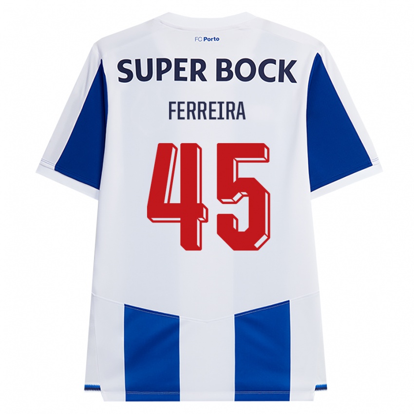 נשים Tiago Ferreira #45 כחול לבן אדום ג'רזי ביתית 2026/27 חולצה קצרה