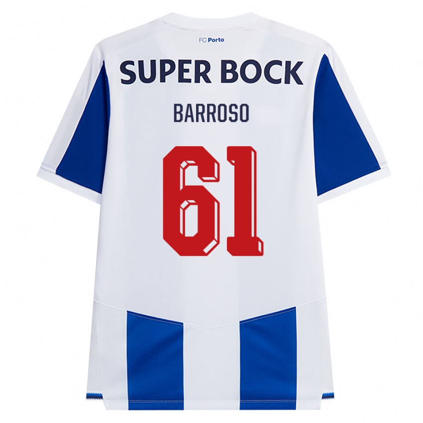 נשים Francisco Barroso #61 כחול לבן אדום ג'רזי ביתית 2026/27 חולצה קצרה