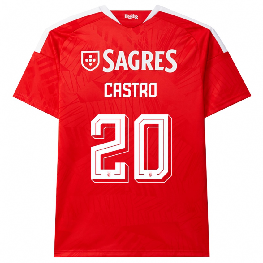 נשים Guilherme Castro #20 אדום לבן צהוב ג'רזי ביתית 2026/27 חולצה קצרה