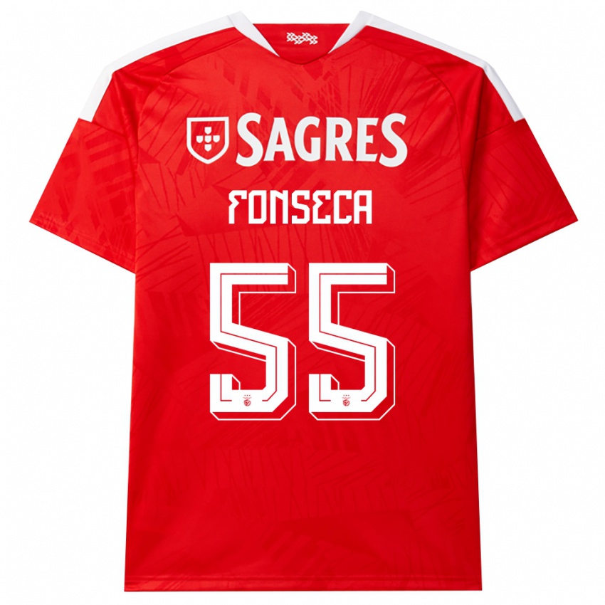 נשים João Fonseca #55 אדום לבן צהוב ג'רזי ביתית 2026/27 חולצה קצרה