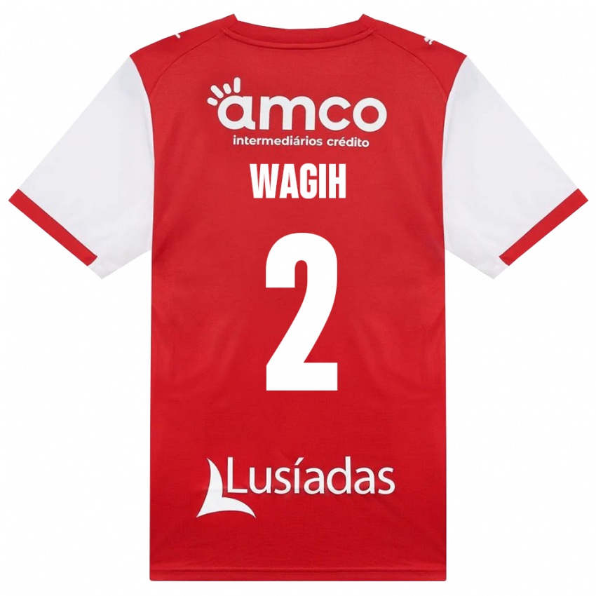 נשים Youssef Wagih #2 לבן אדום שחור ג'רזי ביתית 2026/27 חולצה קצרה