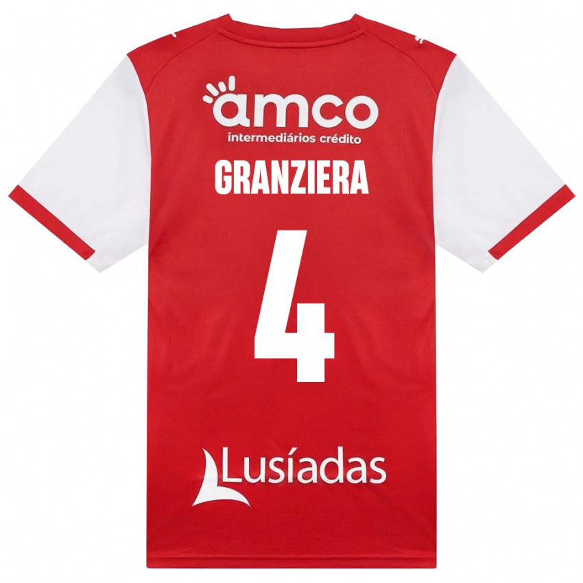 נשים Emanuele Granziera #4 לבן אדום שחור ג'רזי ביתית 2026/27 חולצה קצרה