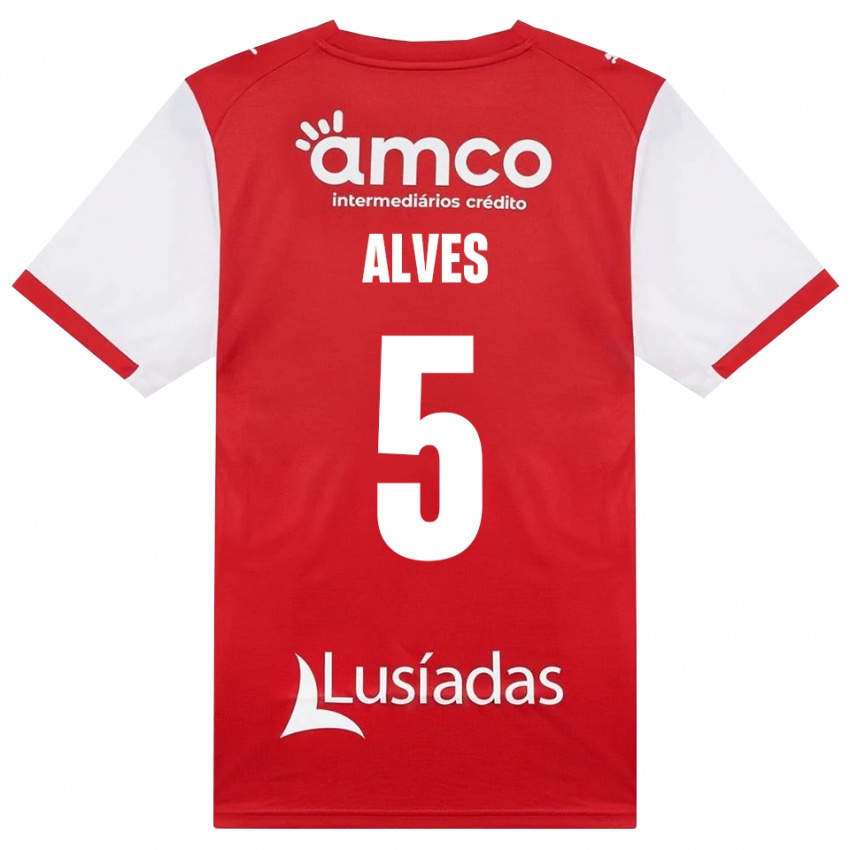 נשים Eduardo Alves #5 לבן אדום שחור ג'רזי ביתית 2026/27 חולצה קצרה