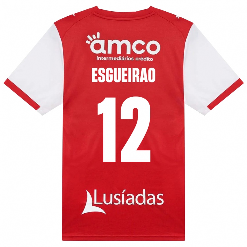 נשים Íris Esgueirão #12 לבן אדום שחור ג'רזי ביתית 2026/27 חולצה קצרה