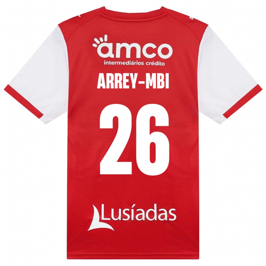 נשים Bright Arrey-Mbi #26 לבן אדום שחור ג'רזי ביתית 2026/27 חולצה קצרה