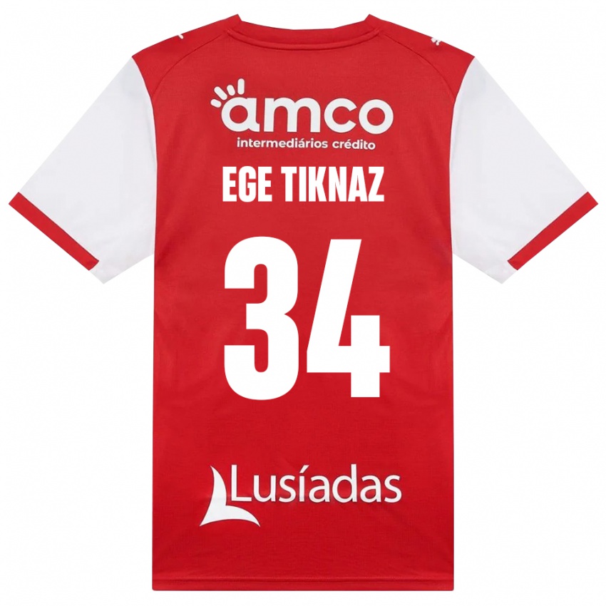 נשים Demir Ege Tıknaz #34 לבן אדום שחור ג'רזי ביתית 2026/27 חולצה קצרה