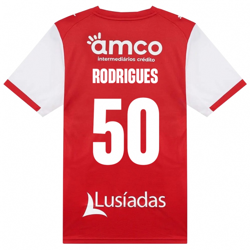 נשים Diego Rodrigues #50 לבן אדום שחור ג'רזי ביתית 2026/27 חולצה קצרה