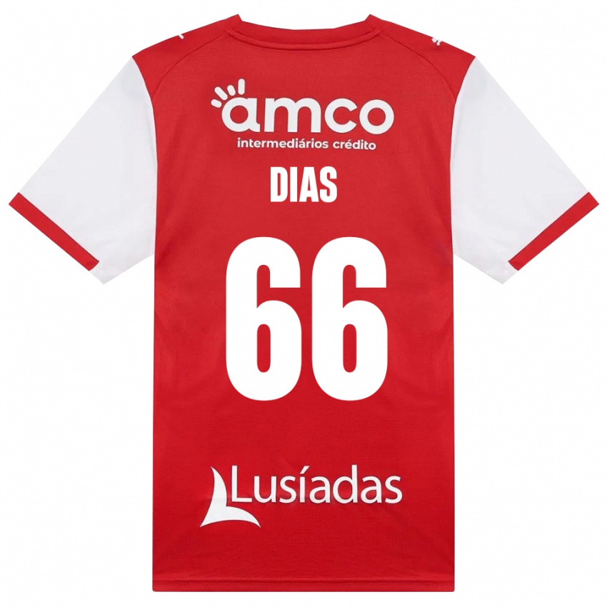נשים Gonçalo Dias #66 לבן אדום שחור ג'רזי ביתית 2026/27 חולצה קצרה