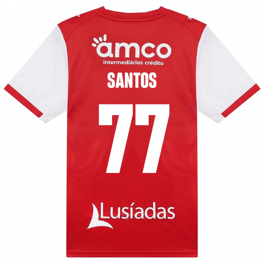נשים Edu Santos #77 לבן אדום שחור ג'רזי ביתית 2026/27 חולצה קצרה