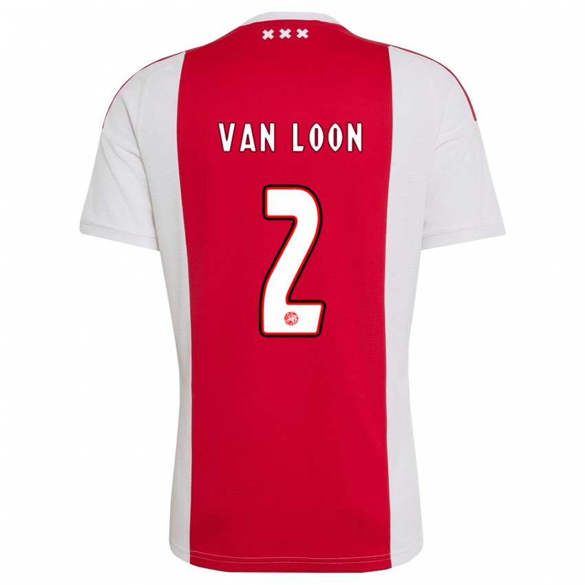 נשים Gerain Van Loon #2 אדום לבן צהוב ג'רזי ביתית 2026/27 חולצה קצרה