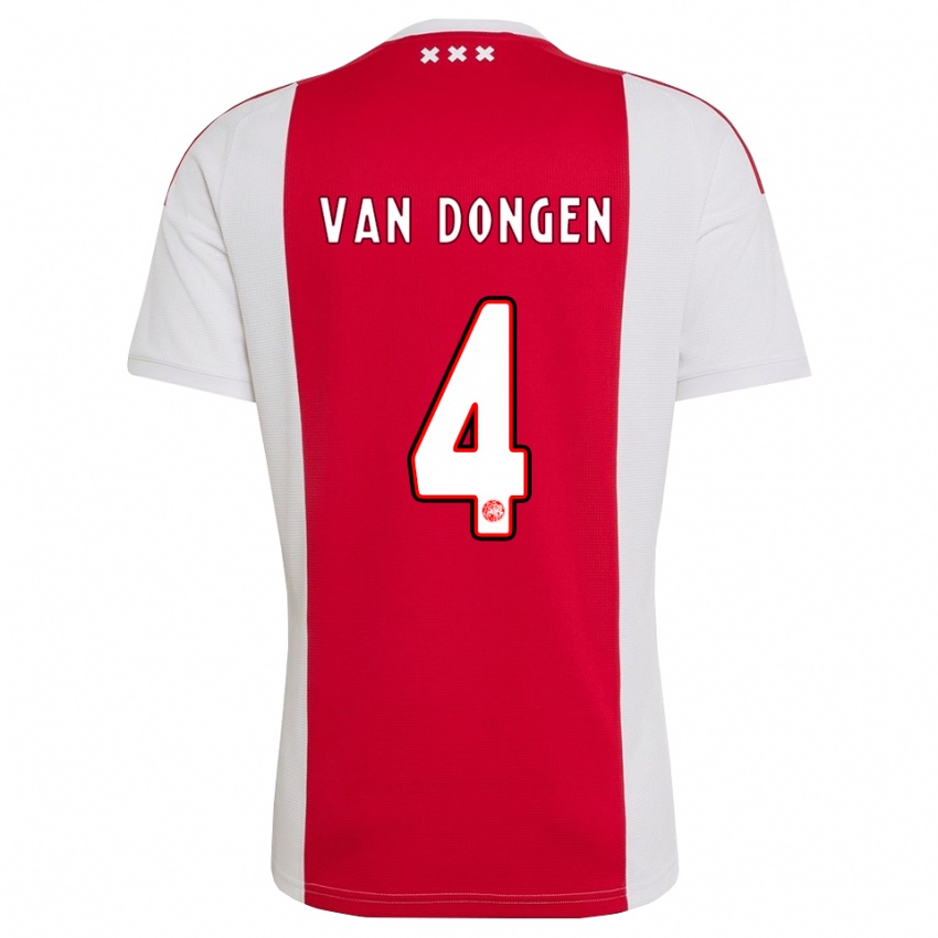נשים Bram Van Dongen #4 אדום לבן צהוב ג'רזי ביתית 2026/27 חולצה קצרה