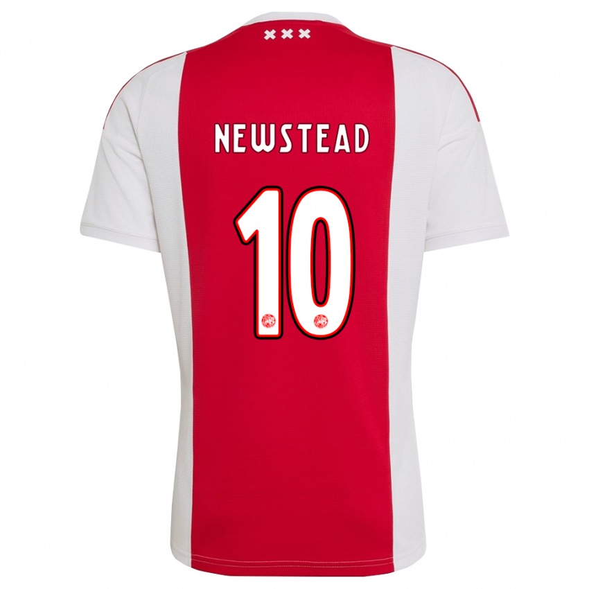 נשים Xander Newstead #10 אדום לבן צהוב ג'רזי ביתית 2026/27 חולצה קצרה