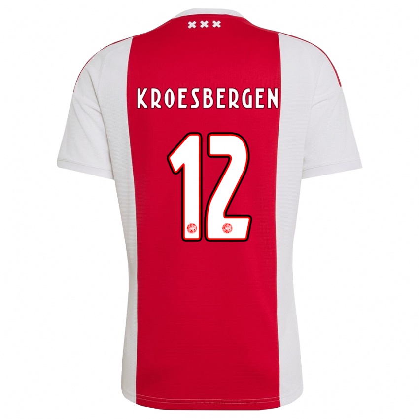 נשים Branko Kroesbergen #12 אדום לבן צהוב ג'רזי ביתית 2026/27 חולצה קצרה