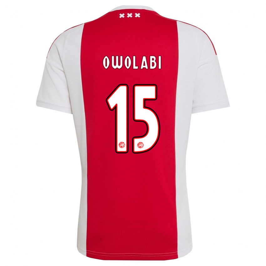 נשים Eniola Owolabi #15 אדום לבן צהוב ג'רזי ביתית 2026/27 חולצה קצרה