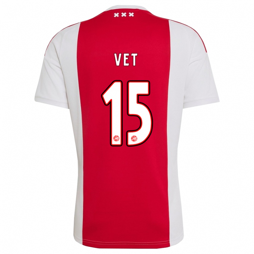 נשים Javier Vet #15 אדום לבן צהוב ג'רזי ביתית 2026/27 חולצה קצרה
